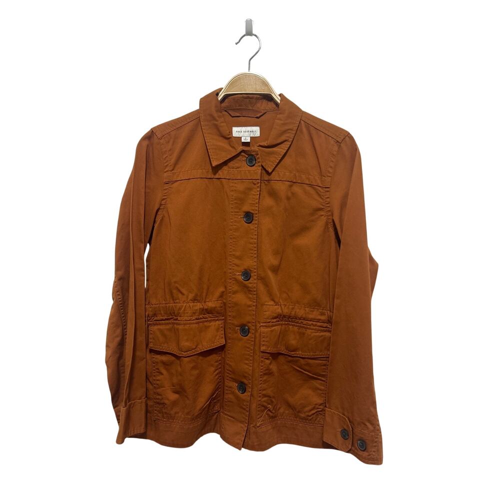 Free Assembly Brown Orange Utility 100% Cotton Eco-Friendly Fall Jacket Small